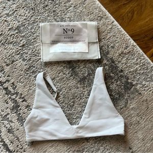 Ark swimwear white scoop neck bikini top
